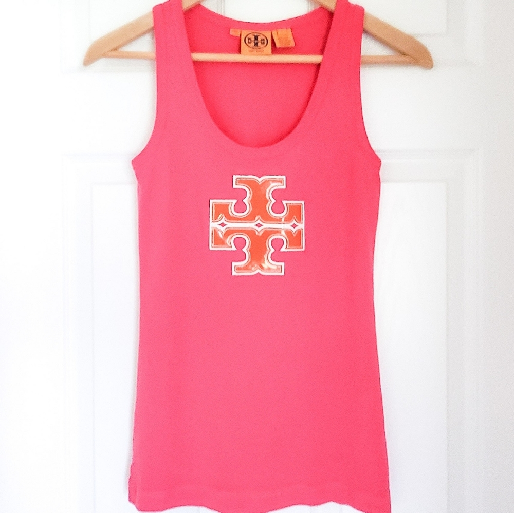 Tory Burch Patent Emblem Logo Tank Top
